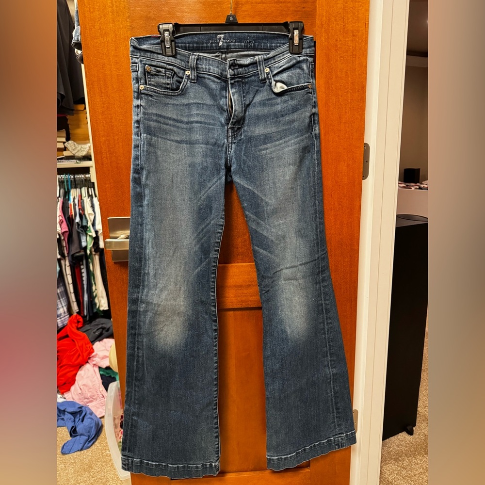 7 For All Mankind Dark Blue Flare Jeans